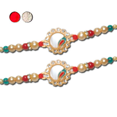 "Zardosi Rakhi - ZR-5610 A-Code048(2 RAKHIS) - Click here to View more details about this Product